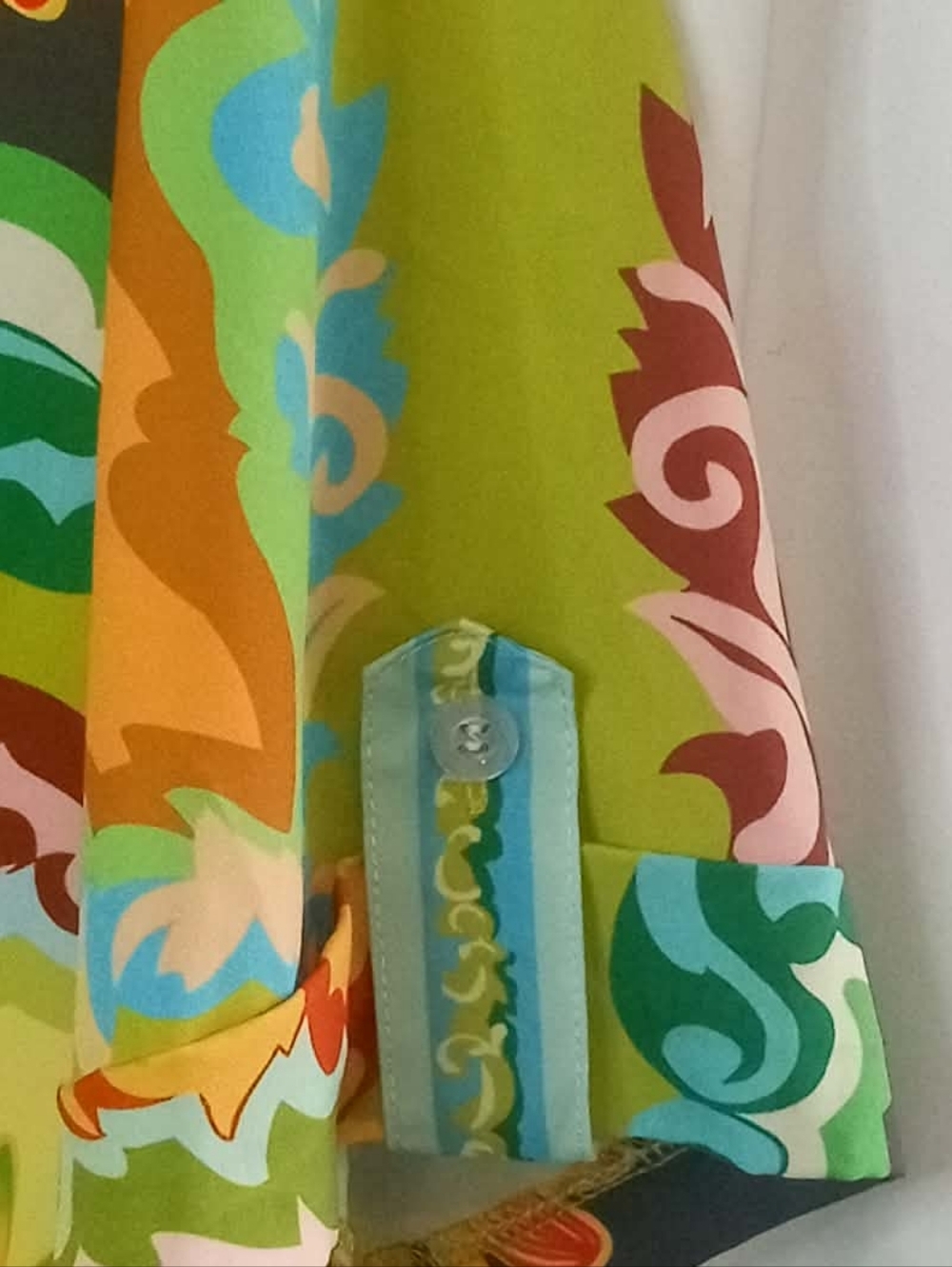 Vibrant Floral Button Shirt Yellow Green Orange Daisy XL Tropical Casual Summer - Picture 4 of 6